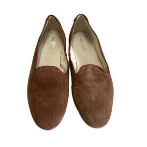 Helene Rouge Paris Quality Leather Suede Round Toe Slip On Ballet Flats 5.5